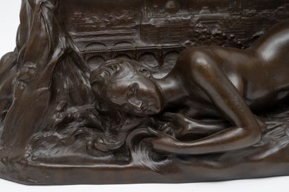 Denys PUECH Denys PUECH (1854-1942) - The Seine, sent from Rome (1886) - Bronze with...