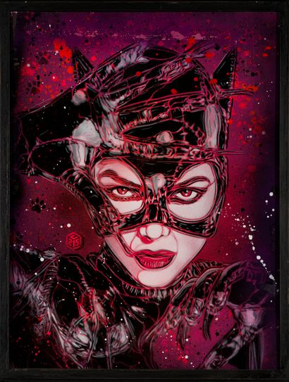 C215 C215 - Catwoman, 2018 - Acrylique sur carton - 64 x 47,5 cm