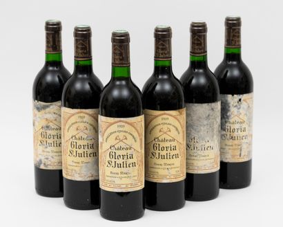 VIN GLORIA SAINT JULIEN - 6 bottles GLORIA SAINT JULIEN 1989 Saint-Julien (labels:...
