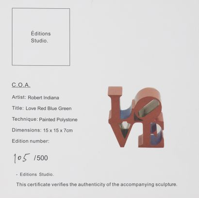 Robert INDIANA Robert INDIANA (1928-2018). Love Red Blue Green - 2018. Lacquered...