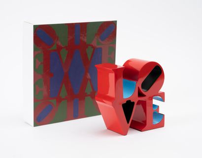 Robert INDIANA Robert INDIANA (1928-2018). Love Red Blue Green - 2018. Lacquered...