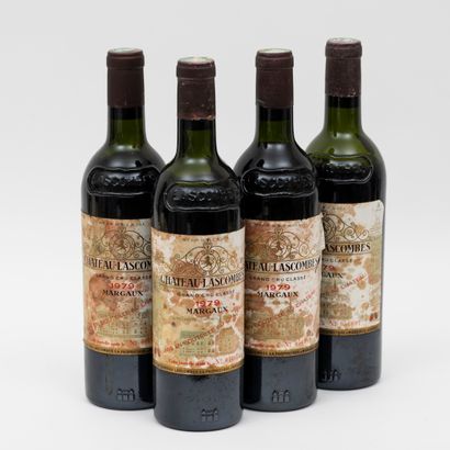 VIN CHÂTEAU LASCOMBES - 4 bouteilles CHÂTEAU LASCOMBES 1979 2e GC Margaux (niveaux...