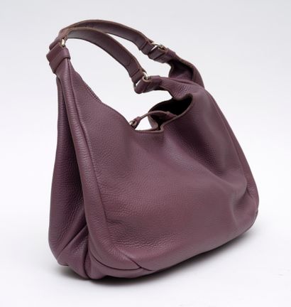 BOTTEGA VENETA Bottega Veneta hand or shoulder bag in purple grained leather - Unlined...