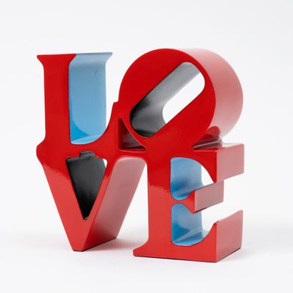 Robert INDIANA Robert INDIANA (1928-2018). Love Red Blue Green - 2018. Lacquered...