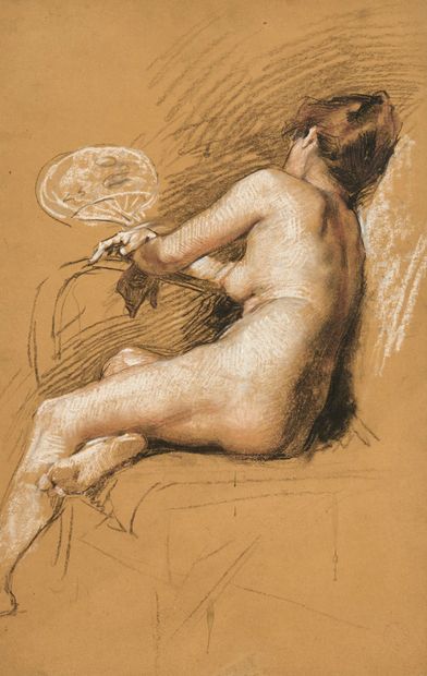 Antoine CALBET Antoine CALBET (1860-1944) - Nude - mixed technique on paper - 47...