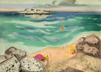 Georges LAMBERT Georges LAMBERT (1919-1998) - Au bord de l'océan - Lithographie signée...
