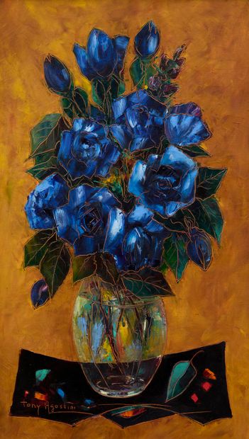 Tony AGOSTINI Tony AGOSTINI (1916-1990) - Bouquet de fleurs - Huile sur toile signée...