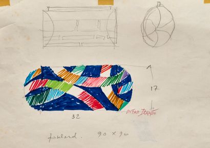 Piero DORAZIO Piero DORAZIO (1927-2005) - Set including projects : a triptych in...