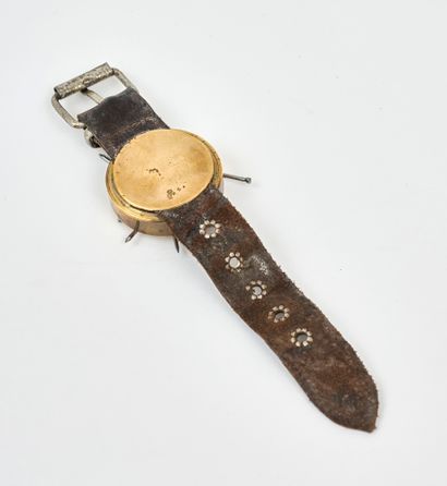 TAKIS TAKIS (1925-2019) - Magnetic watch sculpture - Metal - leather strap - Signed...