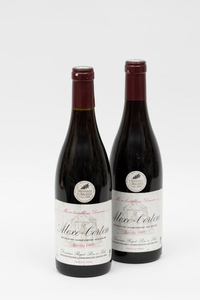 VINS ALOXE CORTON -2 bouteilles ALOXE CORTON 1997 Domaine Rapet Père & fils (étiquettes...