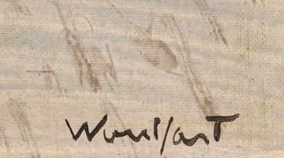 Marius WOULFART Marius WOULFART (1905-1991) - Scène de port - Huile sur carton -...
