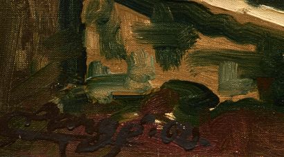 Auguste CLERGE Auguste CLERGE (1891-1963) - Cour de ferme en beauce - Huile sur toile...