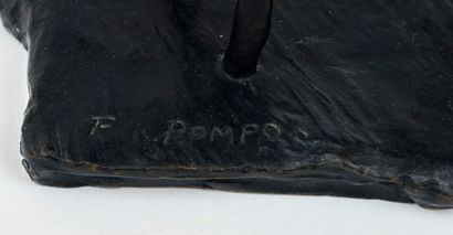 François POMPON François POMPON (1855-1933) - Génisse - Bronze patiné noir signé...