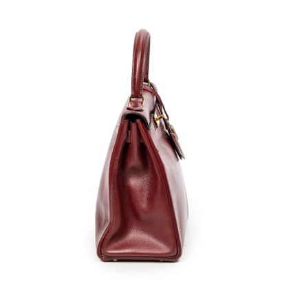 HERMES HERMES Paris sac Kelly retourné 28cm en veau Courchevel rouge Hermès – Intérieur...
