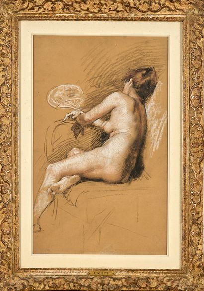 Antoine CALBET Antoine CALBET (1860-1944) - Nude - mixed technique on paper - 47...