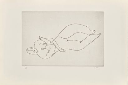 Jean FAUTRIER Jean FAUTRIER (1898-1964)- Reclining Nude II, 1944 - Etching, signed...