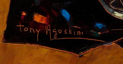 Tony AGOSTINI Tony AGOSTINI (1916-1990) - Bouquet de fleurs - Huile sur toile signée...