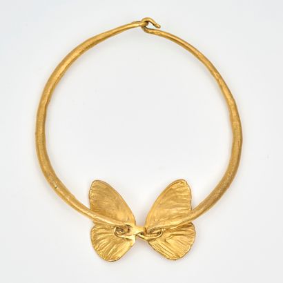 Claude LALANNE Claude LALANNE (1925-2019) - Torque necklace "Papillon" in gilded...