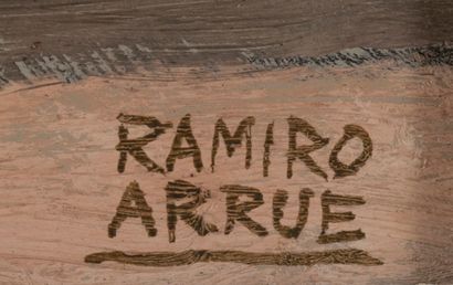 Ramiro ARRUE Ramiro ARRUE (1892-1971) - Eglise - Huile sur panneau, signée en bas...