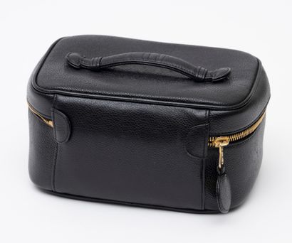 Chanel Chanel Paris Vanity case in black grained calfskin - black vinyl interior...