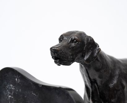 Pierre Jules Mene Pierre Jules MENE (After) - Two dogs - Two bronzes mounted on bookends...