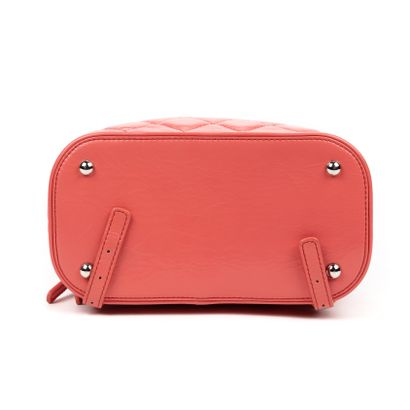 Chanel CHANEL Paris Petit sac à dos en cuir vieilli matelassé rose et plastique transparent...