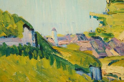 Ernest GEIGER Ernest GEIGER (1876-1965) - Bielersee am Morgen - Oil on canvas signed...