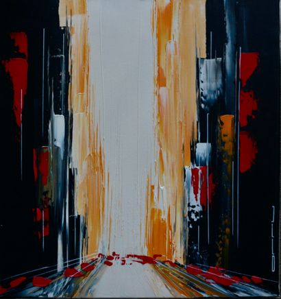 Thierry ORRU CITY 5 - Acrylic on canvas - 40 x 40 cm