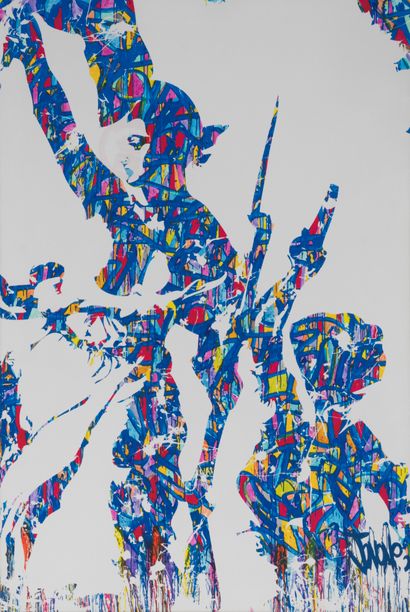 JONONE (Né en 1963) Liberté égalité fraternité - Serigraphy on canvas signed in the...