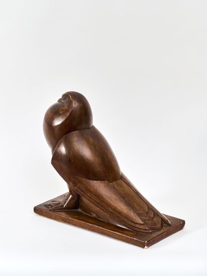 null J.J. MARTEL (1896 - 1966) - Pigeon à queue plate - Sculpture composite patinée...