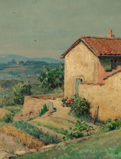 null Paul SERVAIS (1867-1931) - Mas provençal - Huile sur toile signée en bas à droite...