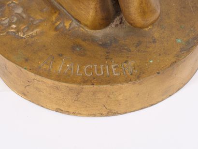 null Alexandre FALGUIERE (1831-1900) - La Source (c.1890) - Bronze doré- Hauteur...