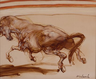 Claude WEISBUCH Claude WEISBUCH (1927-2014) - Cheval dans l'arène - Oil on canvas...