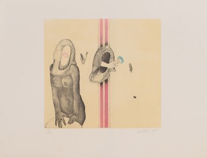 Gérard LECOMTE Gérard LECOMTE (1940-2012) - L'ainée - Color lithograph on paper -...
