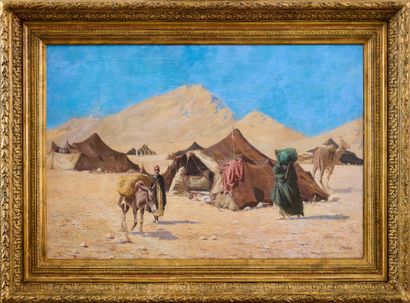 Jules TAUPIN Jules TAUPIN (1863-1932) - Scène de campement - Oil on canvas - 63 x...