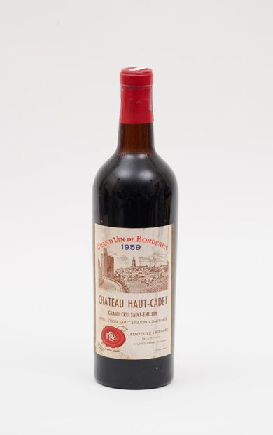 CHÂTEAU HAUT CADET 1 bottle CHÂTEAU HAUT CADET 1959 GC Saint Emilion
(High shoulder...
