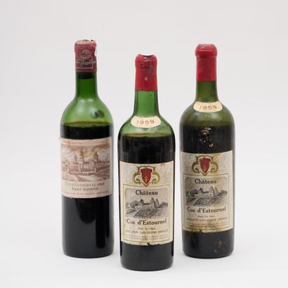 COS D'ESTOURNEL 3 bottles CHATEAU COS D'ESTOURNEL 1959 GC Saint Estephe
(Levels mid-shoulder/low,...