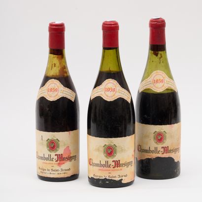 CHAMBOLLE MUSIGNY 3 bottles CHAMBOLLE MUSIGNY 1959 Georges de Saint Arnaud
(Levels:...