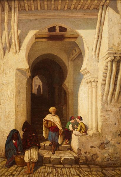 Hippolyte PLANTET Hippolyte PLANTET (1829 - 1882) - Scène d'Alger - Oil on canvas...