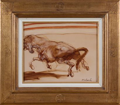 Claude WEISBUCH Claude WEISBUCH (1927-2014) - Cheval dans l'arène - Oil on canvas...