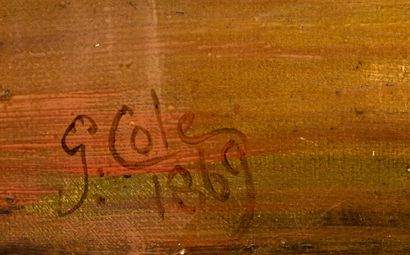 Georges COLE Georges COLE (1810-1883) - Paysage animé - Huile sur toile signée en...