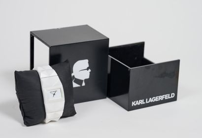 Karl LAGERFELD Karl LAGERFELD - White ceramic watch, folding clasp - Quartz movement...