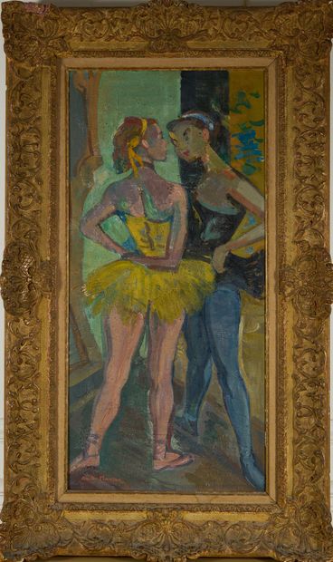André PLANSON André PLANSON (1898-1981) - Ballerines - Huile sur toile signée en...