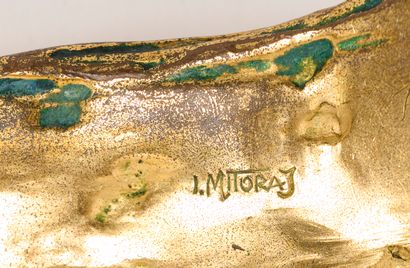 Igor MITORAJ Igor MITORAJ (1944 - 2014) - Necklace - Gilded bronze - Signed on the...