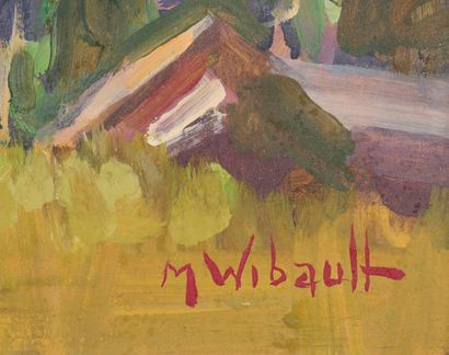 Marcel WIBAULT Marcel WIBAULT (1904-1998) - Vue du Mont-Blanc depuis l'église d'Argentières...