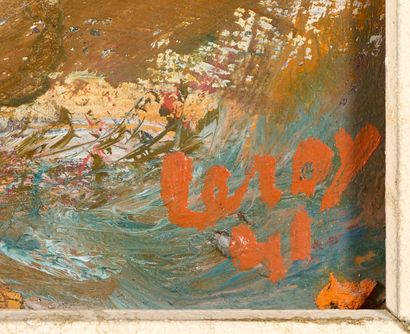 Eugène LEROY Eugène LEROY (1910 - 2000) - The Last Supper - Oil on board signed "Leroy"...