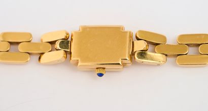 Montre or Rectangular ladies' wristwatch, anonymous, in 18-carat (750) yellow gold...