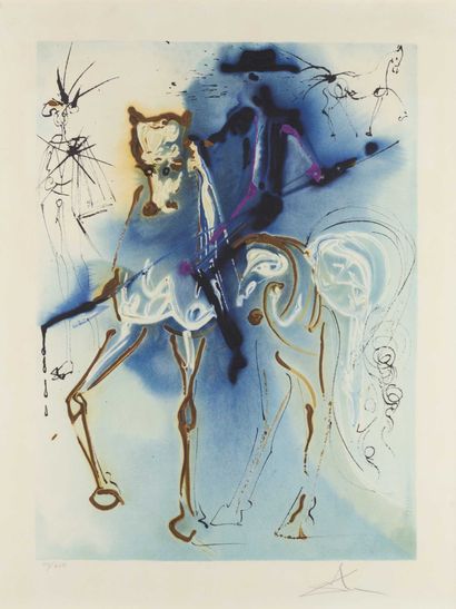 Salvador DALI Salvador DALI (1904-1989) - Cheval cosmique - Lithographie en couleurs...