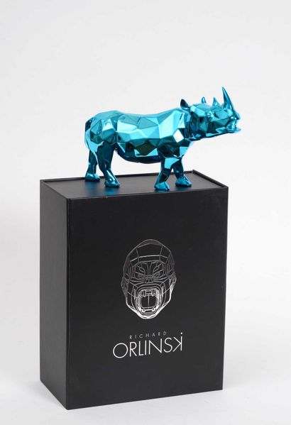 Richard ORLINSKI Richard ORLINSKI (né en 1966) - Rhino Spirit - Azur Edition - Résine...