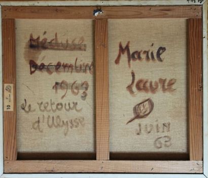 Marie-Laure de NOAILLES (1902 ? 1970) Le retour d?Ulysse Huile sur toile signée au...